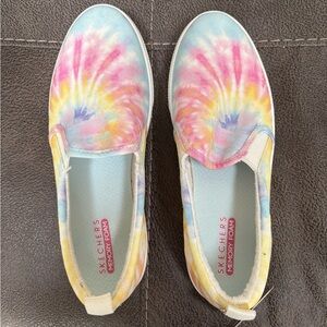 Skechers Vibrant Pink and Blue Slip-On Sneakers